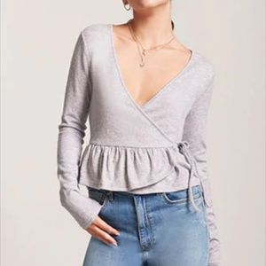 Ruffle Wrap Front Top